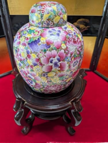 【共箱付き】瑠璃色花瓶 鶴図 花入 飾壺 伝統工芸品 鶴首酒器 鶴首花瓶(酒瓶) 幸泉造 幸泉作 飛鶴文 瑠璃色 壺